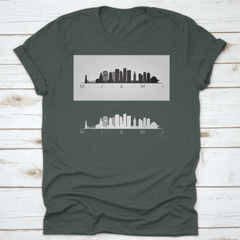 Miami Usa Skyline And Landmarks Silhouette, Black And White Design, - Horizon Bliss