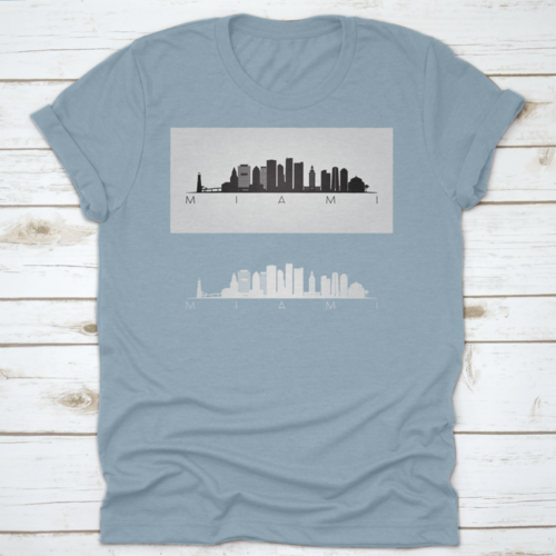 Miami Usa Skyline And Landmarks Silhouette, Black And White Design, - Horizon Bliss