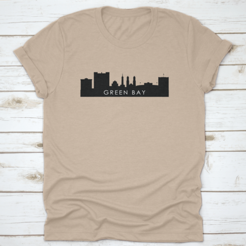 Green Bay Usa Skyline And Landmarks Silhouette, Black And White - Horizon Bliss