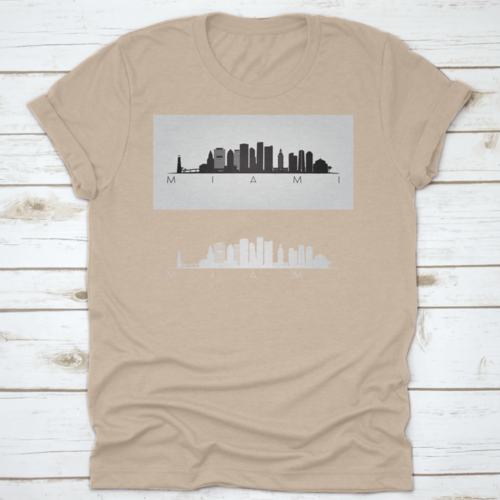 Miami Usa Skyline And Landmarks Silhouette, Black And White Design, - Horizon Bliss