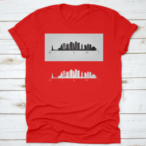 Miami Usa Skyline And Landmarks Silhouette, Black And White Design, - Horizon Bliss