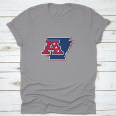 Sports Logo Map Of Arkansas With The Letter A Athlete With Patriotic - Horizon Bliss