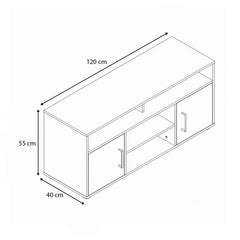 TV Stand DISSOT Light Walnut 120x40x55cm - Horizon Bliss