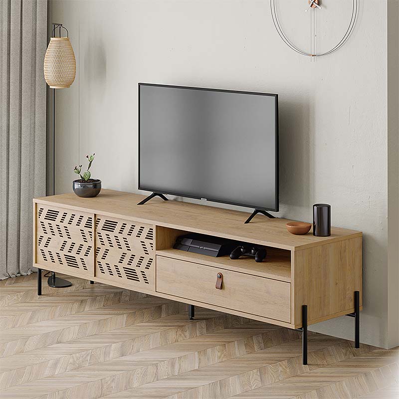 TV Stand LUMIA Oak 170x45x48,6cm - Horizon Bliss