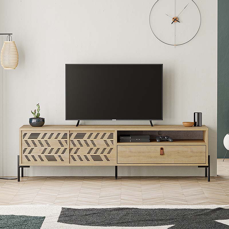 TV Stand LUMIA Oak 170x45x48,6cm - Horizon Bliss