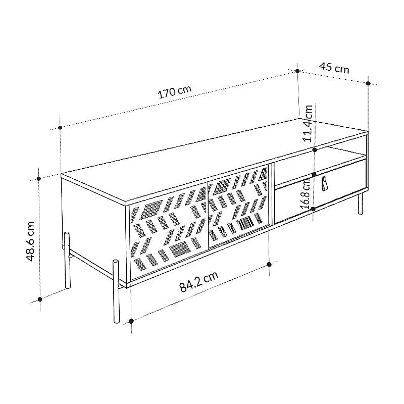 TV Stand LUMIA Oak 170x45x48,6cm - Horizon Bliss