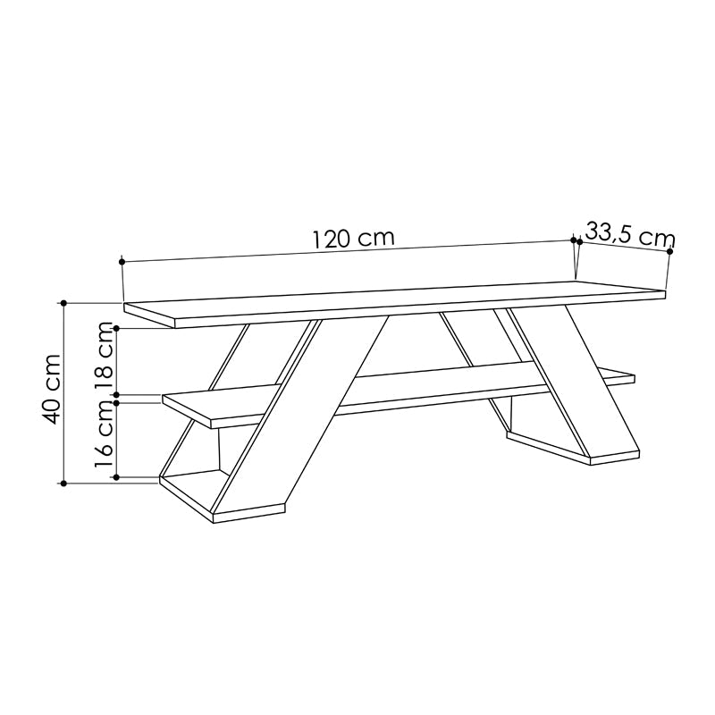 TV Stand SWEDEN Ancient White 120x33,5x40cm - Horizon Bliss