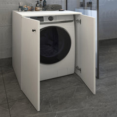 Laundry Machine Cabinet VALDO White 70x66x90cm - Horizon Bliss