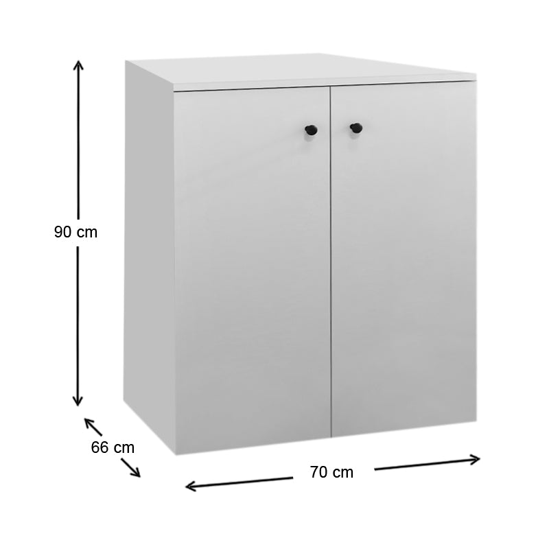 Laundry Machine Cabinet VALDO White 70x66x90cm - Horizon Bliss