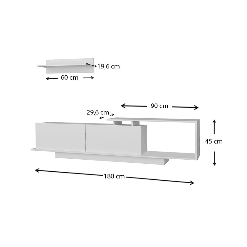 TV Stand CAMBRIDGE White - Horizon Bliss