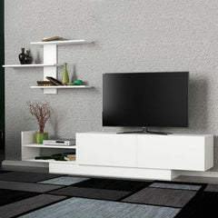 TV Stand LARY White 180x32x40cm - Horizon Bliss