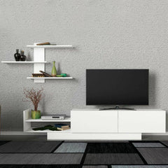 TV Stand LARY White 180x32x40cm - Horizon Bliss