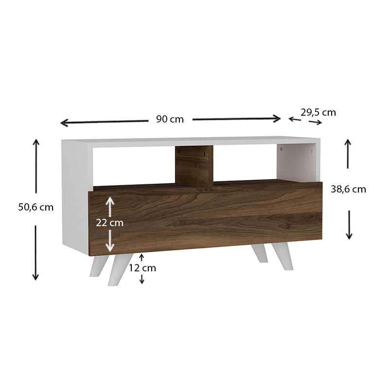 TV Stand CAIRO White - Walnut - Horizon Bliss