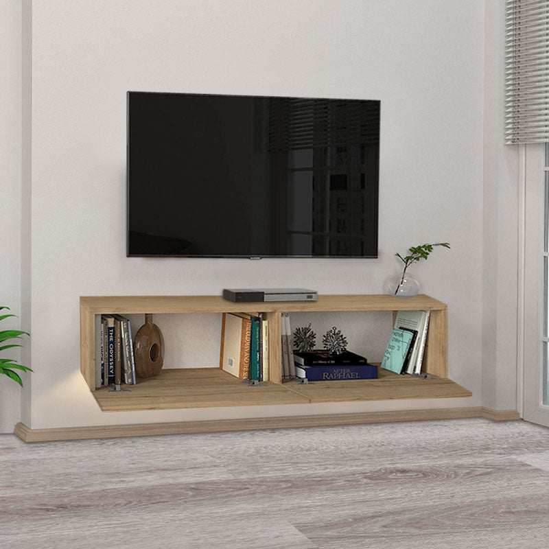 Wall TV Stand STEFANO with LED Oak 135x316x25cm - Horizon Bliss