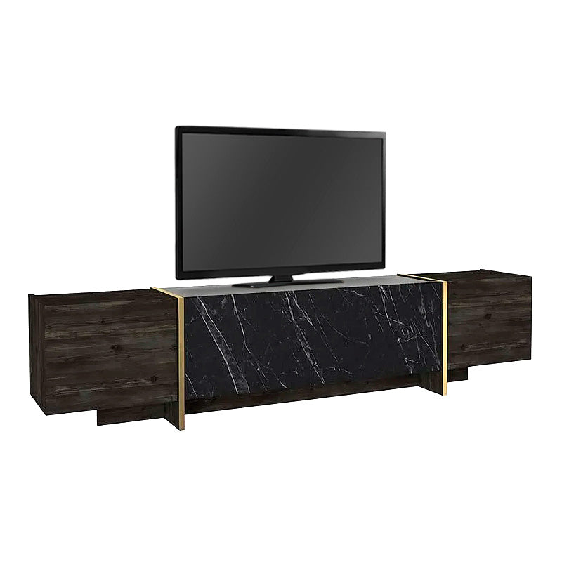 TV Stand ANDY Black - Black Marble Effect - Horizon Bliss