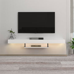 Wall TV Stand CARUSSO with LED White 150x296x22cm - Horizon Bliss