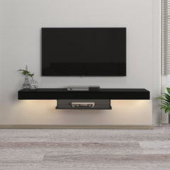 Wall TV Stand CARUSSO with LED Black 150x296x22cm - Horizon Bliss