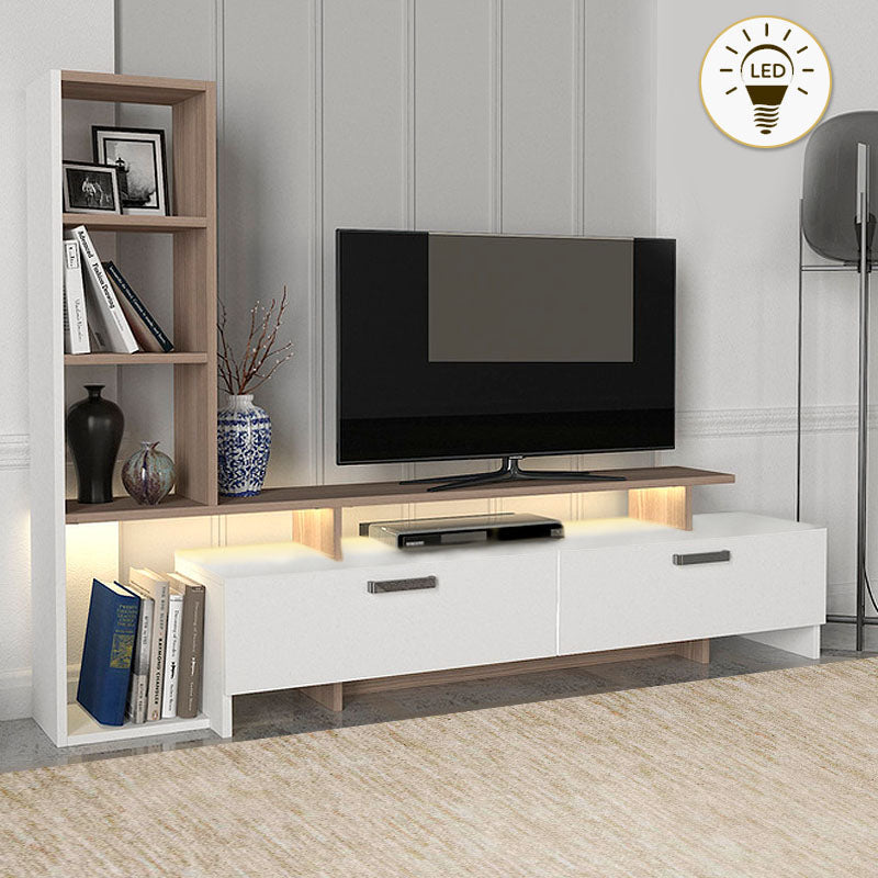 TV Furniture Set MIKE with LED White/Cordoba - Horizon Bliss