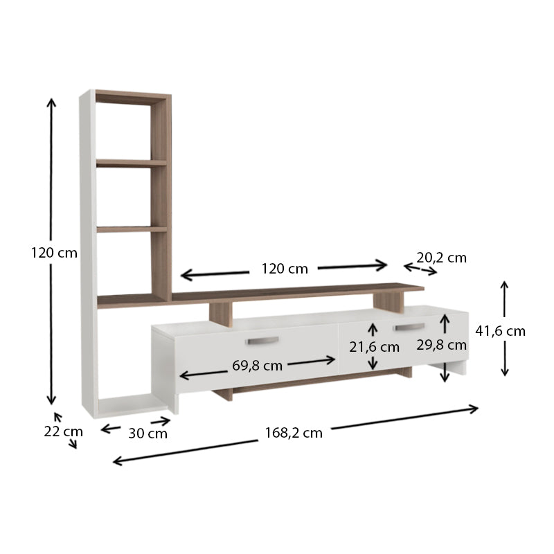 TV Furniture Set MIKE with LED White/Cordoba - Horizon Bliss