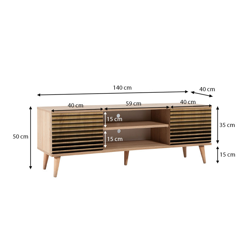 TV Stand ANKARA Natur with models - Horizon Bliss