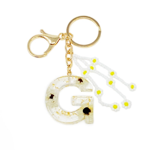 Baby Daisy Initial Key Chain