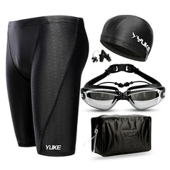 Men Swimming Shorts Waterproof Competition Swim Goggles with Ear-plug