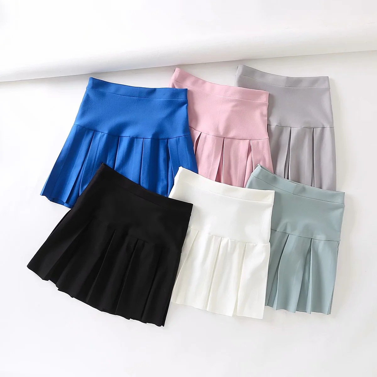 Candy Color Pleated Short Mini Skirts - Horizon Bliss