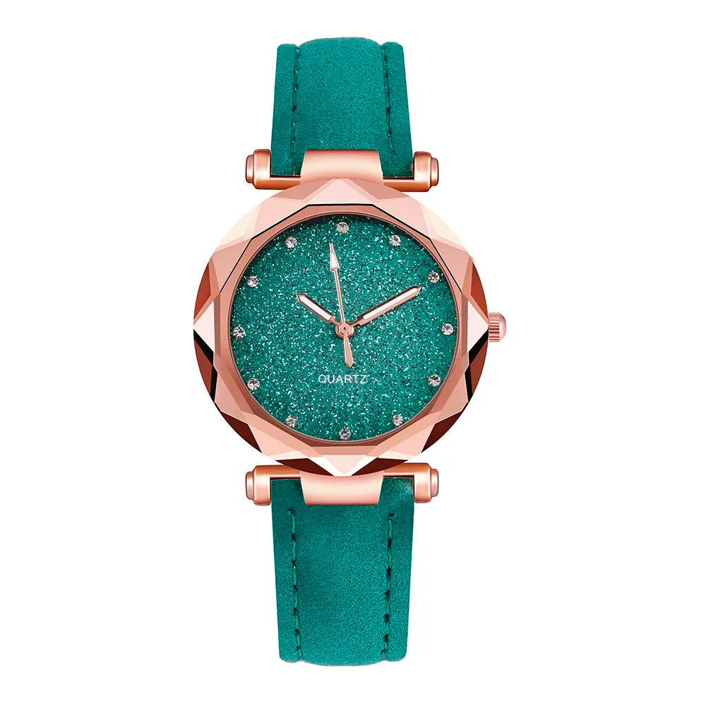 Women Fashion Casual Leather Belt Watches - Horizon Bliss