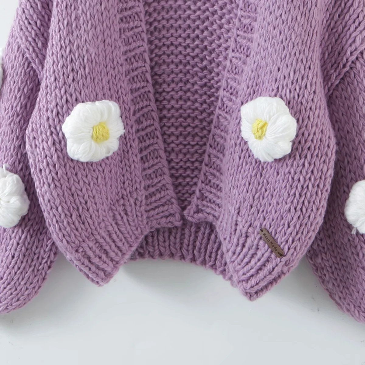 Purple Puffs Cardigan Flowear Knitting Sweater Cardigan - Horizon Bliss