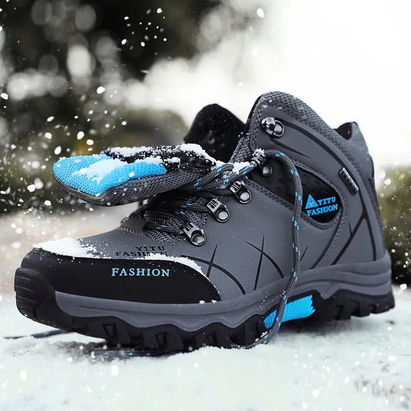 Brand Men Winter Snow Boots Waterproof Leather Sneakers Super  Warm - Horizon Bliss