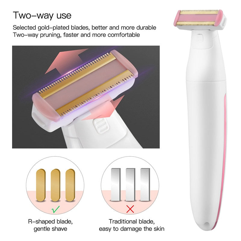 Waterproof Electric Women Epilator Hair Removal Face Bikini Legs - Horizon Bliss