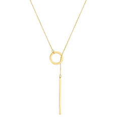 Stainless Steel Jewelry  Circle Lariat Bar Pendant Necklace for Women - Horizon Bliss