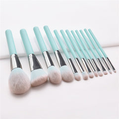 12pcs/set Makeup Brushes Light Blue Beauty Cosmetics Foundation Blush