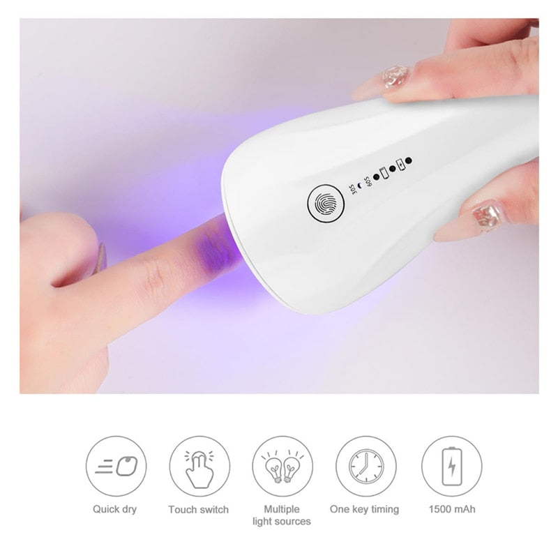 2 In 1 Mini Nail Eyelash Dryer 3 UV LED Lamp Timer Auto Sensor For - Horizon Bliss