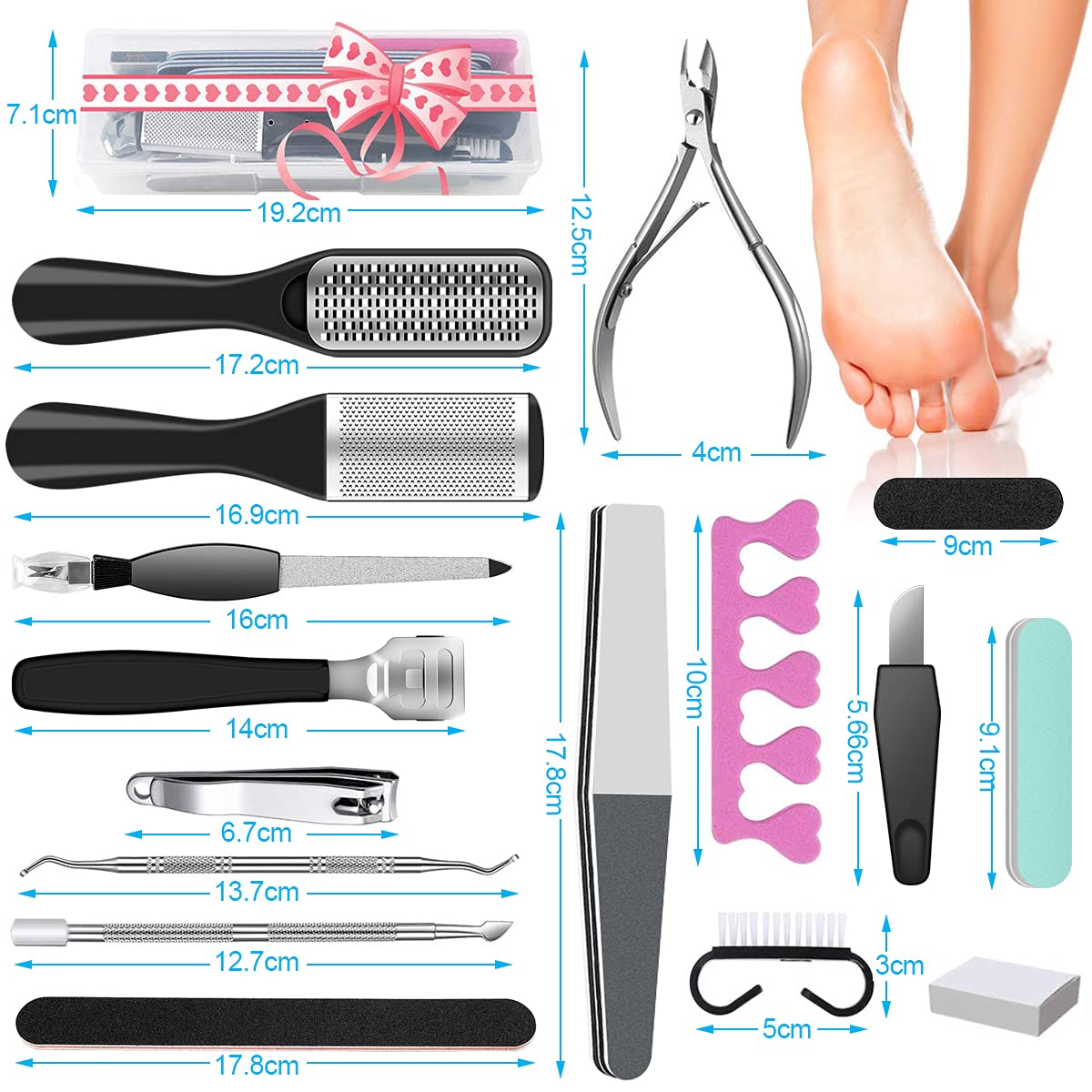 23 in 1 Professional Pedicure Tools Set Foot Care Scrubber Pedicure - Horizon Bliss