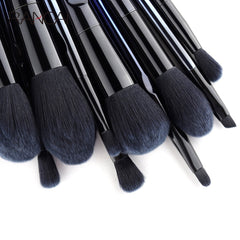 10 Pcs Makeup Brushes Navy Blue Premium Synthetic Hair Foundation - Horizon Bliss