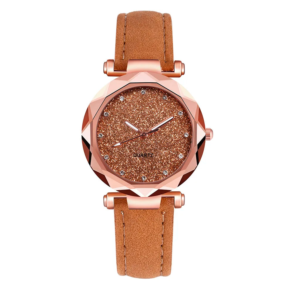 Women Fashion Casual Leather Belt Watches - Horizon Bliss