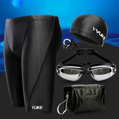 Men Swimming Shorts Waterproof Competition Swim Goggles with Ear-plug