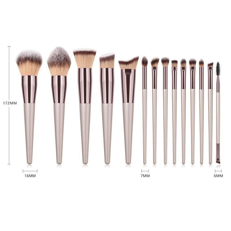 14pcs Fashionable Brushes Contour Blush Makeup Professional Foundation - Horizon Bliss