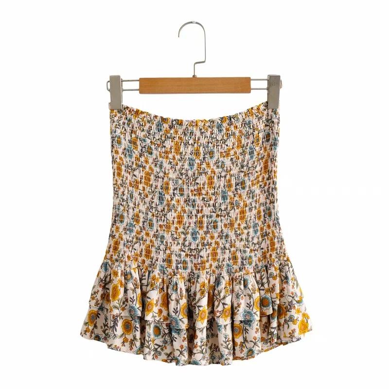 Floral Print Cute Boho Skirts Womens Summer High Waist Ruffle Bodycon - Horizon Bliss