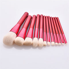 12pcs Red Wood Makeup Brushes Set Bronzer Sculpting Blush Concealer