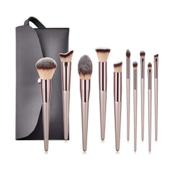 10pcs Champagne Makeup Brushes Set  Foundation Powder Blush Eyeshadow - Horizon Bliss