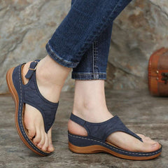 Women Sandals Clip Toe Vintage Flat Retro Shoes Woman Casual Female - Horizon Bliss