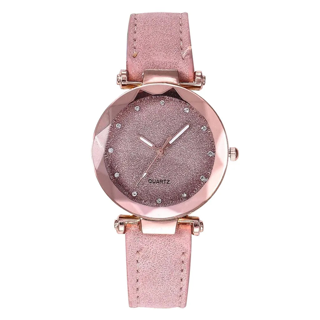 Women Fashion Casual Leather Belt Watches - Horizon Bliss