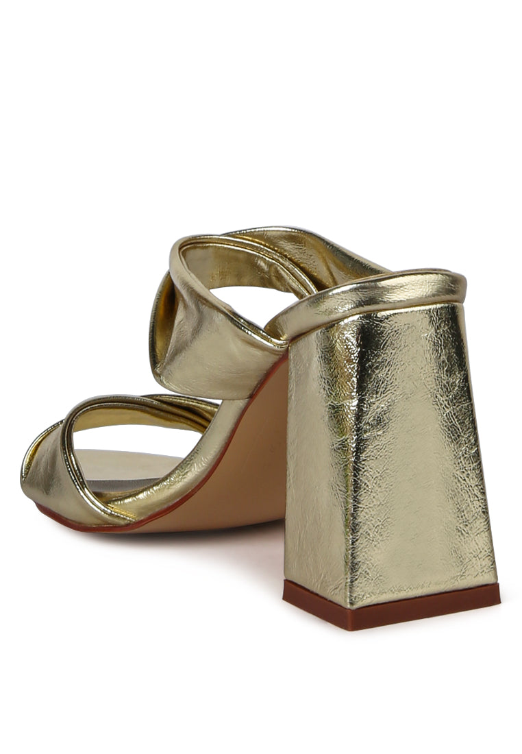 hot mess puffy block heel sandals - Horizon Bliss