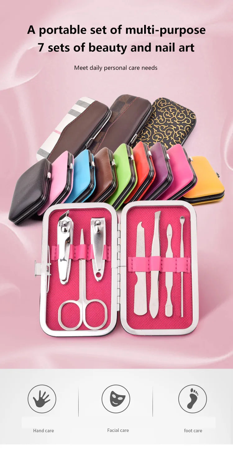 7 Piece Beauty Tool Kit Portable Perfect On The Go Size Set - Horizon Bliss