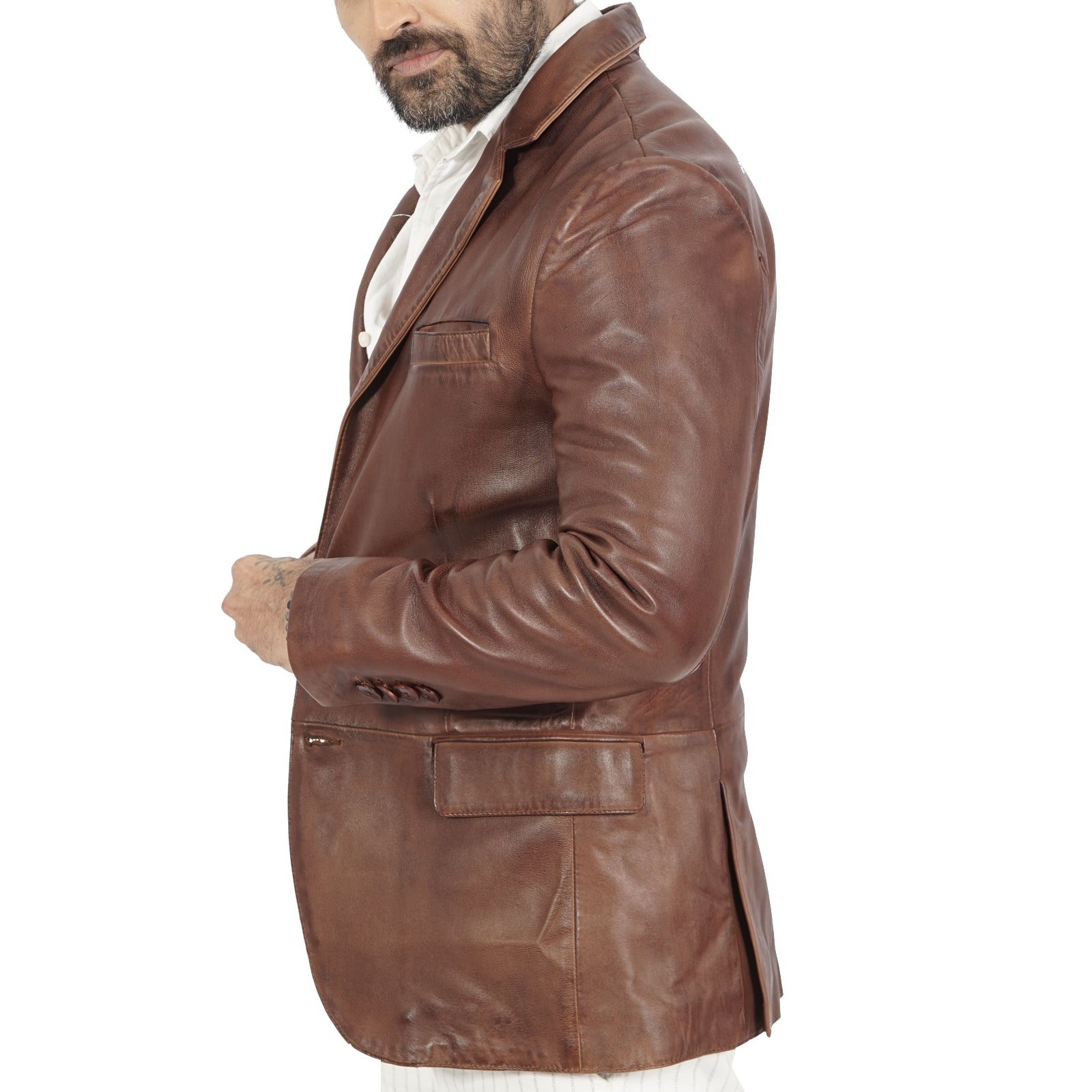 Blazer Harper Brown Leather Jacket - Horizon Bliss