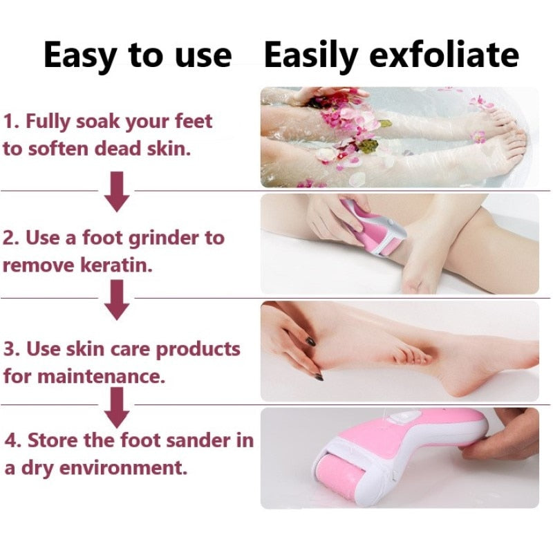 Electric Rechargeable Pedicure Foot Care Tool Fast Callus Mini Feet - Horizon Bliss