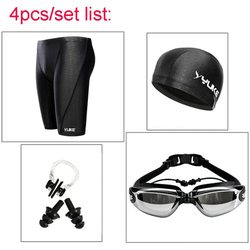 Men Swimming Shorts Waterproof Competition Swim Goggles with Ear-plug