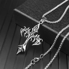 Flaming Gothic Style Cross Necklace - Horizon Bliss